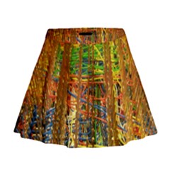 Circuit Board Pattern Mini Flare Skirt