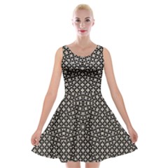 Modern Oriental Pattern Velvet Skater Dress by dflcprintsclothing