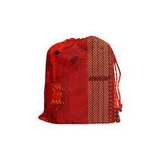 Computer Texture Red Motherboard Circuit Drawstring Pouches (medium)  by Simbadda