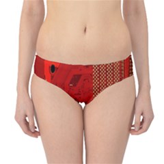 Computer Texture Red Motherboard Circuit Hipster Bikini Bottoms by Simbadda