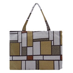 Fabric Textures Fabric Texture Vintage Blocks Rectangle Pattern Medium Tote Bag by Simbadda