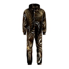 Fractal Art Texture Neuron Chaos Fracture Broken Synapse Hooded Jumpsuit (kids) by Simbadda