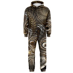 Fractal Art Texture Neuron Chaos Fracture Broken Synapse Hooded Jumpsuit (men)  by Simbadda