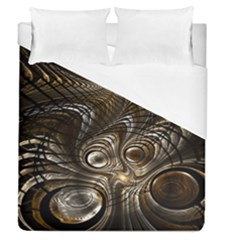 Fractal Art Texture Neuron Chaos Fracture Broken Synapse Duvet Cover (queen Size) by Simbadda