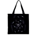 Fractal Disk Texture Black White Spiral Circle Abstract Tech Technologic Zipper Grocery Tote Bag View1