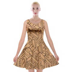 Mechanical Tech Pattern Velvet Skater Dress by Simbadda