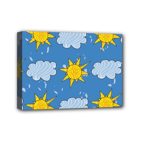 Sunshine Tech Blue Mini Canvas 7  X 5  by Simbadda