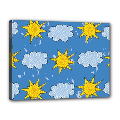 Sunshine Tech Blue Canvas 16  X 12  by Simbadda