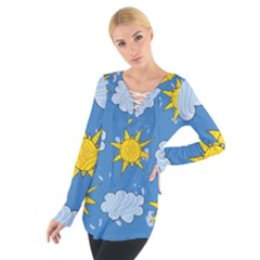 Sunshine Tech Blue Women s Tie Up Tee