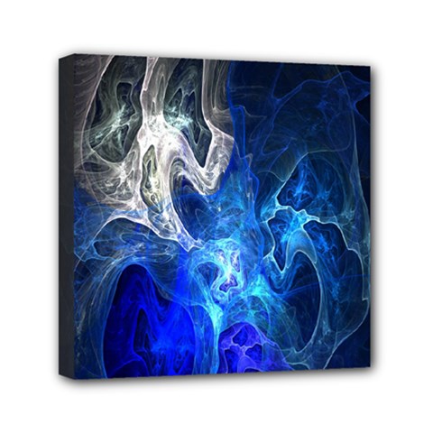 Ghost Fractal Texture Skull Ghostly White Blue Light Abstract Mini Canvas 6  X 6  by Simbadda