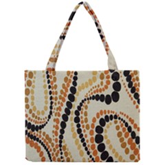 Polka Dot Texture Fabric 70s Orange Swirl Cloth Pattern Mini Tote Bag