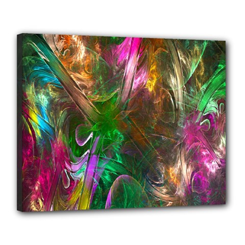 Fractal Texture Abstract Messy Light Color Swirl Bright Canvas 20  X 16  by Simbadda