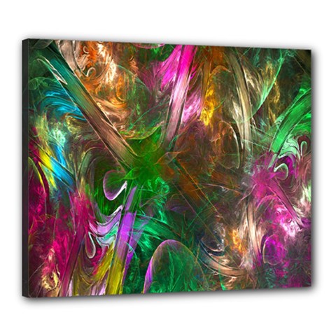 Fractal Texture Abstract Messy Light Color Swirl Bright Canvas 24  X 20  by Simbadda