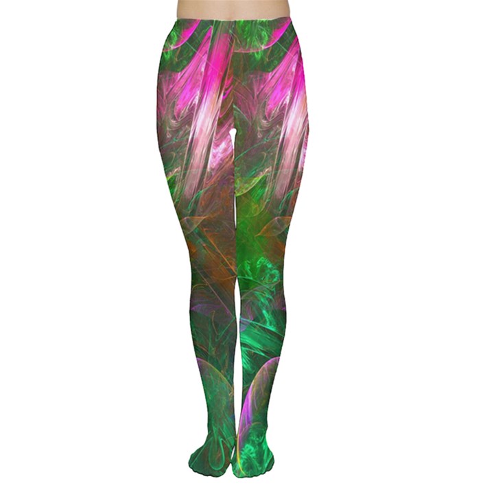 Fractal Texture Abstract Messy Light Color Swirl Bright Women s Tights