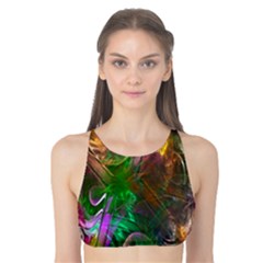 Fractal Texture Abstract Messy Light Color Swirl Bright Tank Bikini Top by Simbadda