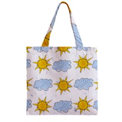 Sunshine Tech White Zipper Grocery Tote Bag