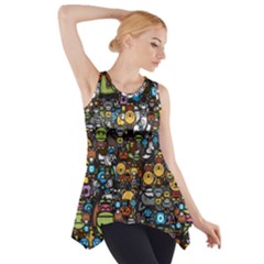 Many Funny Animals Side Drop Tank Tunic