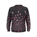 Pink Hearts On Black Background Kids  Sweatshirt View2