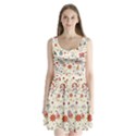 Spring Floral Pattern With Butterflies Split Back Mini Dress  View1