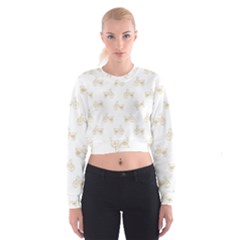 Retro Bicycles Motif Vintage Pattern Women s Cropped Sweatshirt