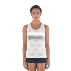 Retro Bicycles Motif Vintage Pattern Women s Sport Tank Top 