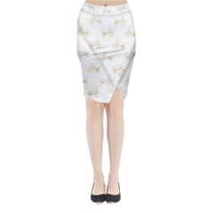 Retro Bicycles Motif Vintage Pattern Midi Wrap Pencil Skirt