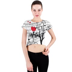 Love Song Crew Neck Crop Top by Valentinaart