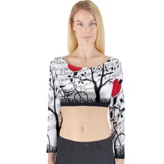 Love Song Long Sleeve Crop Top by Valentinaart