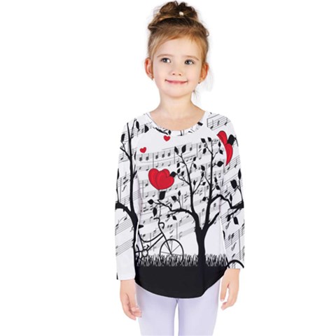 Love Song Kids  Long Sleeve Tee by Valentinaart