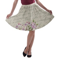 Cherry Blossom A-line Skater Skirt by Valentinaart