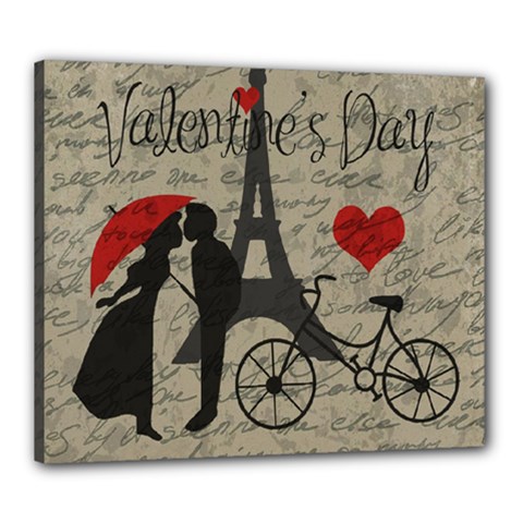 Love Letter - Paris Canvas 24  X 20  by Valentinaart