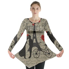 Love Letter - Paris Long Sleeve Tunic  by Valentinaart