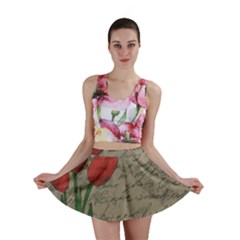 Vintage Tulips Mini Skirt by Valentinaart