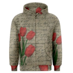 Vintage Tulips Men s Zipper Hoodie by Valentinaart