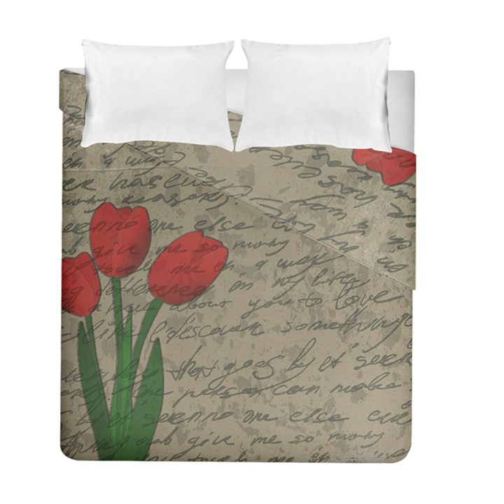 Vintage tulips Duvet Cover Double Side (Full/ Double Size)