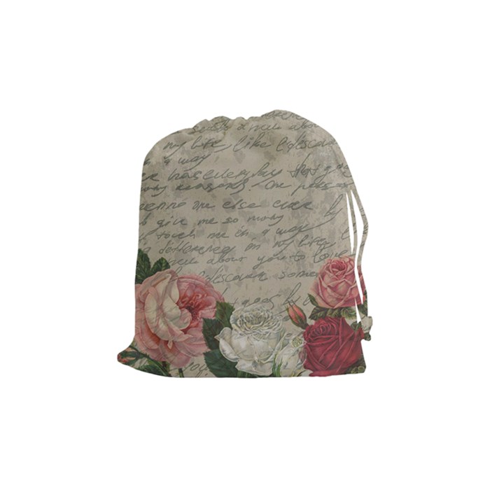 Vintage roses Drawstring Pouches (Medium) 