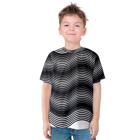 Two Layers Consisting Of Curves With Identical Inclination Patterns Kids  Cotton Tee by Simbadda