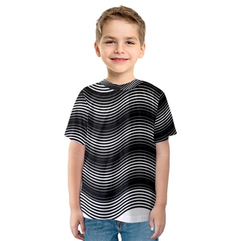 Two Layers Consisting Of Curves With Identical Inclination Patterns Kids  Sport Mesh Tee by Simbadda