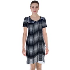 Two Layers Consisting Of Curves With Identical Inclination Patterns Short Sleeve Nightdress by Simbadda