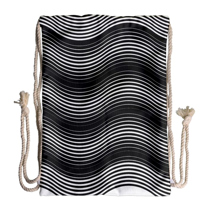 Two Layers Consisting Of Curves With Identical Inclination Patterns Drawstring Bag (Large)