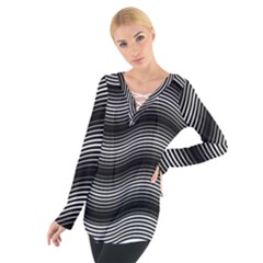 Two Layers Consisting Of Curves With Identical Inclination Patterns Women s Tie Up Tee by Simbadda