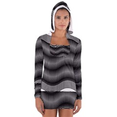 Two Layers Consisting Of Curves With Identical Inclination Patterns Women s Long Sleeve Hooded T-shirt by Simbadda