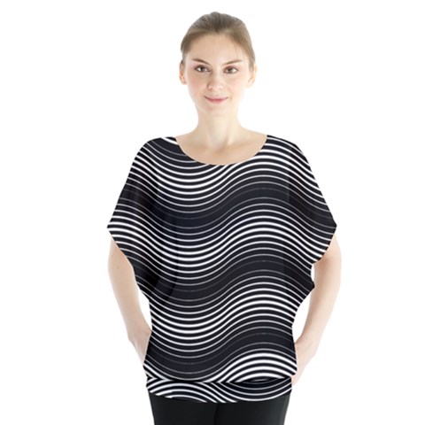 Two Layers Consisting Of Curves With Identical Inclination Patterns Blouse by Simbadda