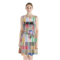 Overlays Graphicxtras Patterns Sleeveless Chiffon Waist Tie Dress