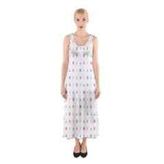 Sign Pattern Sleeveless Maxi Dress