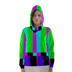 Color Bars & Tones Hooded Wind Breaker (women)