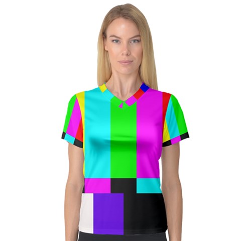 Color Bars & Tones Women s V-neck Sport Mesh Tee by Simbadda