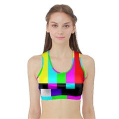 Color Bars & Tones Sports Bra With Border