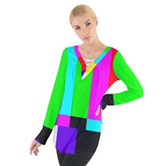 Color Bars & Tones Women s Tie Up Tee