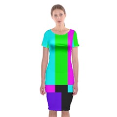 Color Bars & Tones Classic Short Sleeve Midi Dress